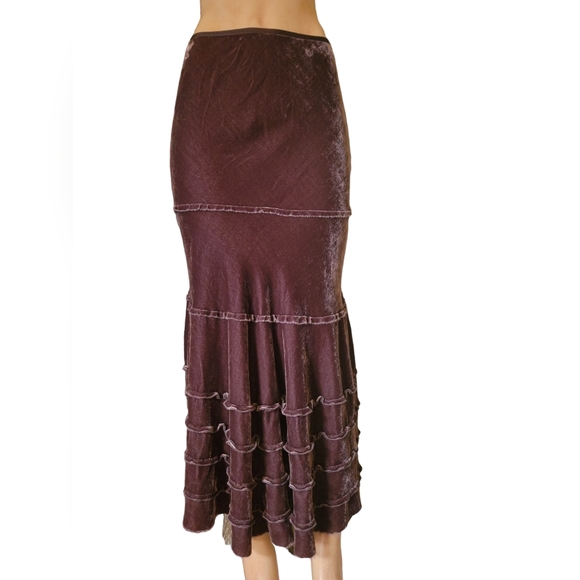 Jigsaw Skirts Jigsaw Velvet Tiered Boho Maxi Skirt Poshmark